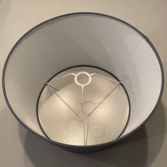 Large 16"D x 10"H Slate Blue Linen Empire Drum Hardback Lamp Shade w/Uno Fitting - Picture 4 of 8